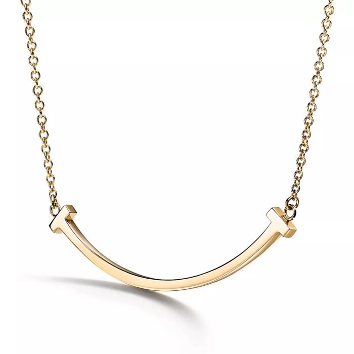 ELSIE LOVE Smile Pendant Small | V Gold 18K Gold Plated Minimalist Necklace - Image 4
