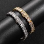ELSIE LOVE Baguette Cuban Bracelet | 14K White Gold Plated 8mm Iced Out Cubic Zirconia - Image 4