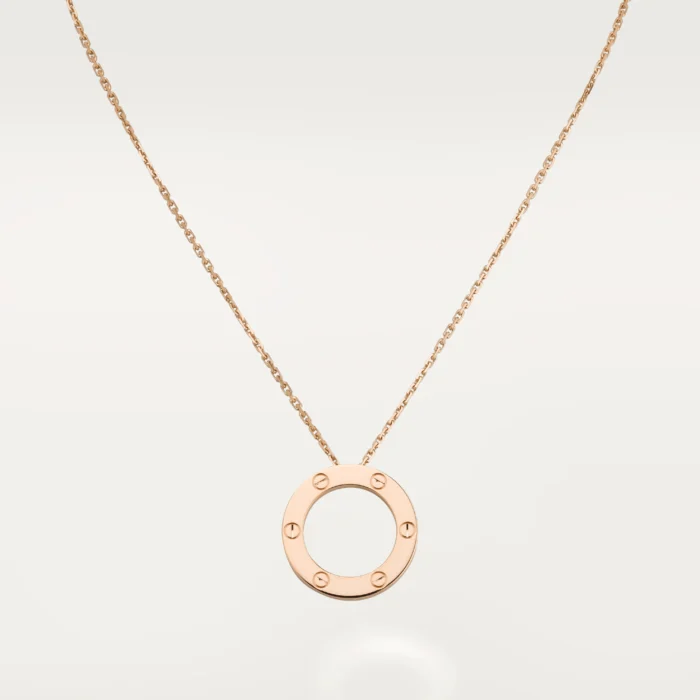 ELSIE LOVE Circle Pendant Necklace Women 18K Gold Plated V Gold PVD 5x Layered 17-Inch Chain - Image 4