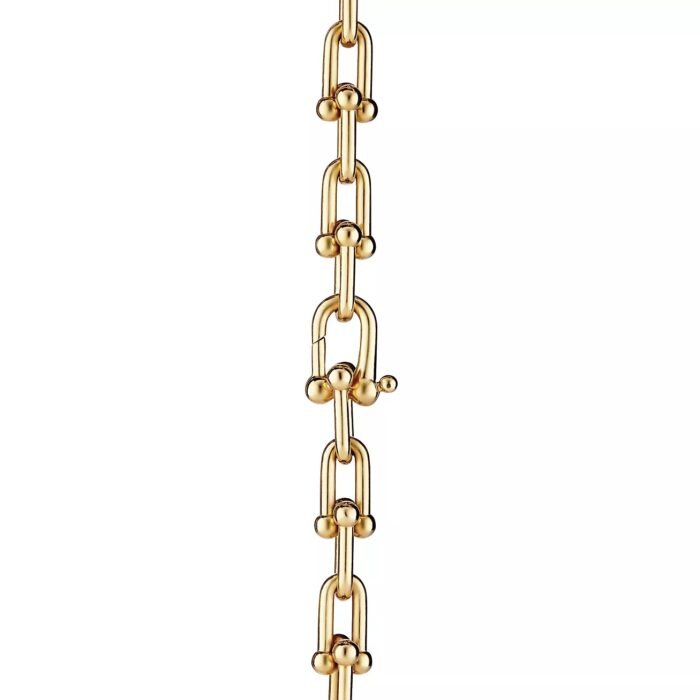 ELSIE LOVE Link Necklace | V Gold 18K Gold Plated Minimalist Chain Necklace 18” - Image 4
