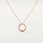 ELSIE LOVE Circle Zircon Pendant Necklace Women 18K Gold Plated V Gold PVD 5x Layered 17-Inch Chain - Image 4