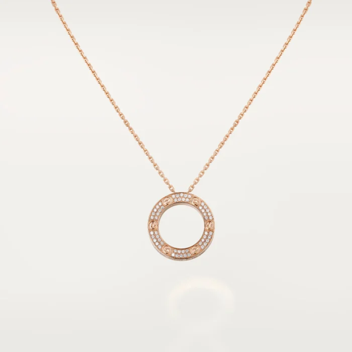 ELSIE LOVE Circle Zircon Pendant Necklace Women 18K Gold Plated V Gold PVD 5x Layered 17-Inch Chain - Image 4