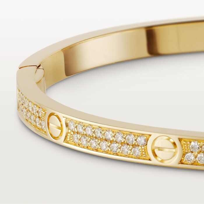 ELSIE LOVE Cubic Zircon Paved Screw Bangle | V Gold 18K Gold Plated with PVD Technology - Image 3