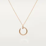 ELSIE LOVE Nail Circle Pendant Necklace for Women, 18K Gold Plated V Gold, PVD Layered, Cubic Zircon - Image 4