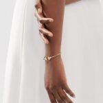 ELSIE LOVE T Bracelet 18K Gold Plated Minimalist Open Cuff - Image 4