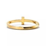 ELSIE LOVE T1 Narrow Hinged Bangle for Women, 18K Gold Plated V Gold Medium Bracelet - Image 4