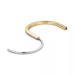 ELSIE LOVE Lock Bangle 18K Gold Plated with Zirconia, Narrow Design - Image 4