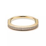 ELSIE LOVE Lock Bangle with Zirconia, 18K Gold Plated, PVD 5-Layered, Medium - Image 4
