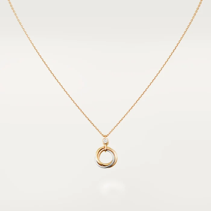 ELSIE LOVE Trinity Circle Pendant Necklace for Women, 18K Gold Plated V Gold, PVD Layered, Cubic Zircon - Image 4
