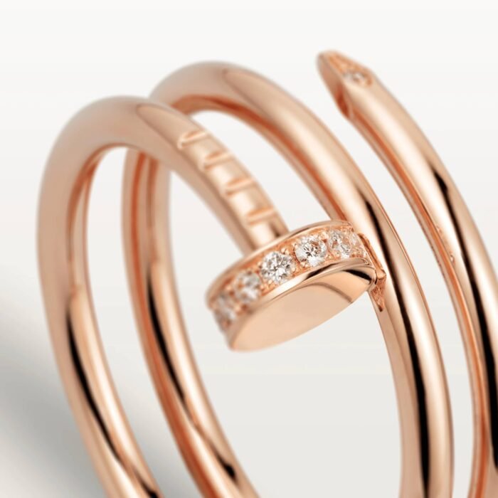 ELSIE LOVE Double Ring Nail Ring, Women’s 18K Gold Plated Cubic Zircon Open Ring - Image 4