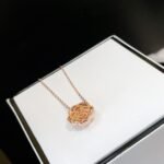 ELSIE LOVE Camélia Necklace Women 18K Rose Gold Plated V Gold Zirconia PVD 5x Layered Flower Pendant - Image 4