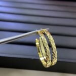 ELSIE LOVE Coco Crush Hoop Earrings Women 18K Gold Plated V Gold Zirconia PVD 5x Layered Fashion Jewelry - Image 4