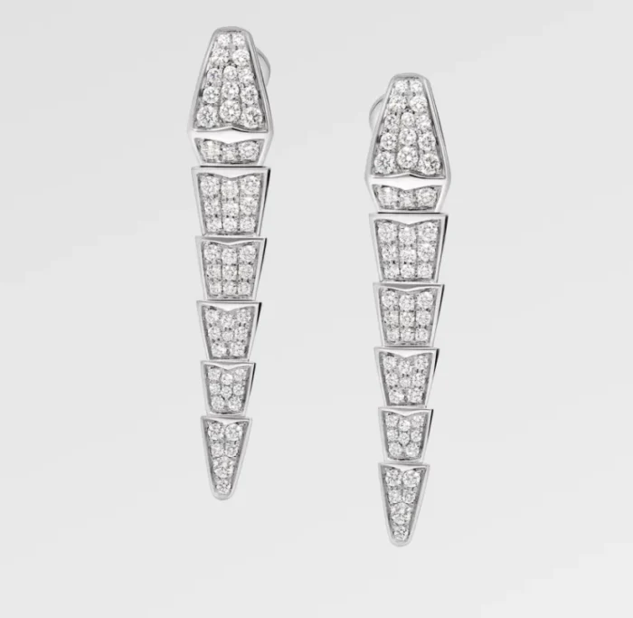 Serpenti Viper Earrings | 925 Silver, 18K White Gold Plated - Image 4