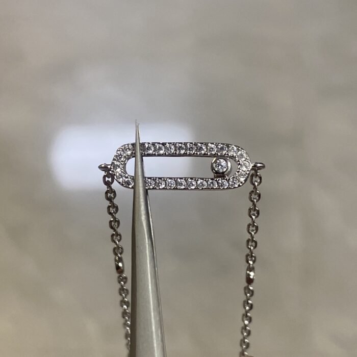 ELSIE LOVE Move Uno Bracelet Women 18K Gold Plated V Gold Zirconia PVD 5x Layered Chain 18.5cm - Image 4