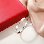 ELSIE LOVE Screw Bangle Bracelet Women 18K Gold Plated V Gold PVD 5x Layered Zirconia Classic Design 0.24in - Image 14