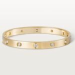 ELSIE LOVE Screw Bangle Bracelet Women 18K Gold Plated V Gold PVD 5x Layered Zirconia Classic Design 0.24in - Image 29