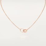 ELSIE LOVE Double Ring Necklace Women 18K Gold Plated V Gold PVD 5x Layered 18-Inch Pendant - Image 4