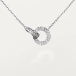 ELSIE LOVE Interlocking Circle Necklace Women 18K Gold Plated V Gold PVD 5x Layered Zirconia 17-Inch Chain - Image 4
