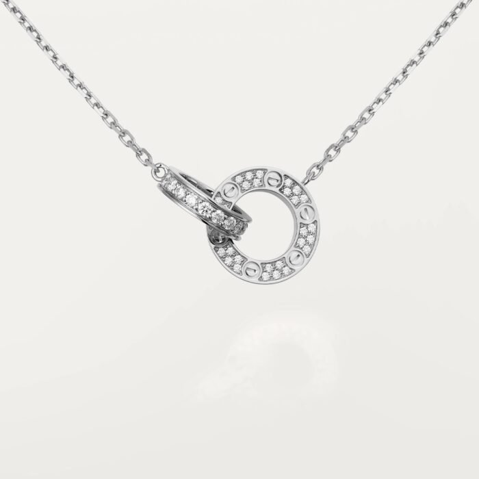 ELSIE LOVE Interlocking Circle Necklace Women 18K Gold Plated V Gold PVD 5x Layered Zirconia 17-Inch Chain - Image 4