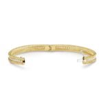 ELSIE LOVE Perlee Bangle Bracelet for Women, 18K Gold Plated V Gold, Cubic Zircon - Image 4