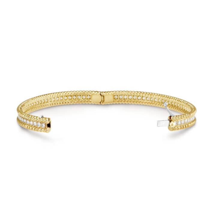ELSIE LOVE Perlee Bangle Bracelet for Women, 18K Gold Plated V Gold, Cubic Zircon - Image 4