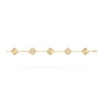 ELSIE LOVE Clover Bracelet | 925 Silver 18K Gold Plated | Full Diamond / Gold Diamond / Malachite | Women’s Lucky Bracelet 7.48" - Image 4
