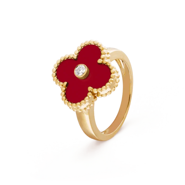 ELSIE LOVE Clover Leaf Ring,925 Silver, 18k Gold Plated - Image 6