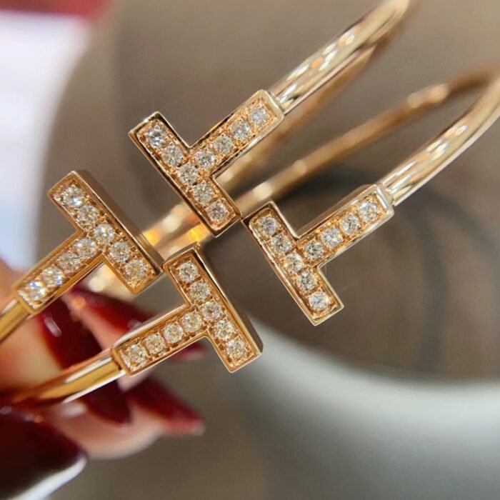 T-Bar CZ Open Bangle｜18K Gold Plated - Image 4