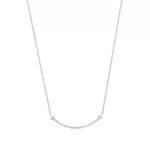 ELSIE LOVE Smile Pendant with Zirconia Small | V Gold 18K Gold Plated Minimalist Necklace - Image 5
