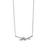 ELSIE LOVE Knot Pendant with Zirconia | V Gold 18K Gold Plated Adjustable Minimalist Necklace - Image 5