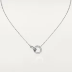 ELSIE LOVE Interlocking Circle Necklace Women 18K Gold Plated V Gold PVD 5x Layered Zirconia 17-Inch Chain - Image 5