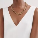 ELSIE LOVE Link Necklace | V Gold 18K Gold Plated Minimalist Chain Necklace 18” - Image 5