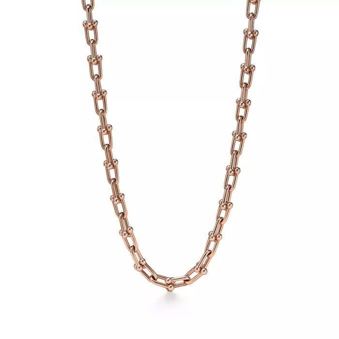ELSIE LOVE Classic Link Necklace | V Gold 18K Gold Plated Minimalist Chain 18” - Image 5