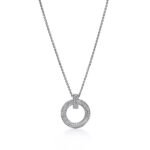 ELSIE LOVE T1 Circle Pendant Necklace, 18K Gold Plated with Zirconia, Adjustable 16-18 Inch Chain - Image 5