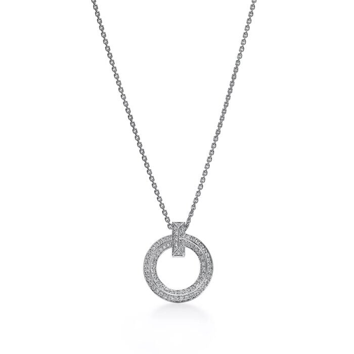 ELSIE LOVE T1 Circle Pendant Necklace, 18K Gold Plated with Zirconia, Adjustable 16-18 Inch Chain - Image 5