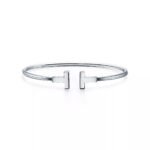 ELSIE LOVE T Bracelet 18K Gold Plated Minimalist Open Cuff - Image 5