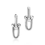 ELSIE LOVE Link Earrings | V Gold 18K Gold Plated Minimalist Hoop - Image 5