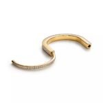 ELSIE LOVE Lock Bangle with Zirconia, 18K Gold Plated, PVD 5-Layered, Medium - Image 5