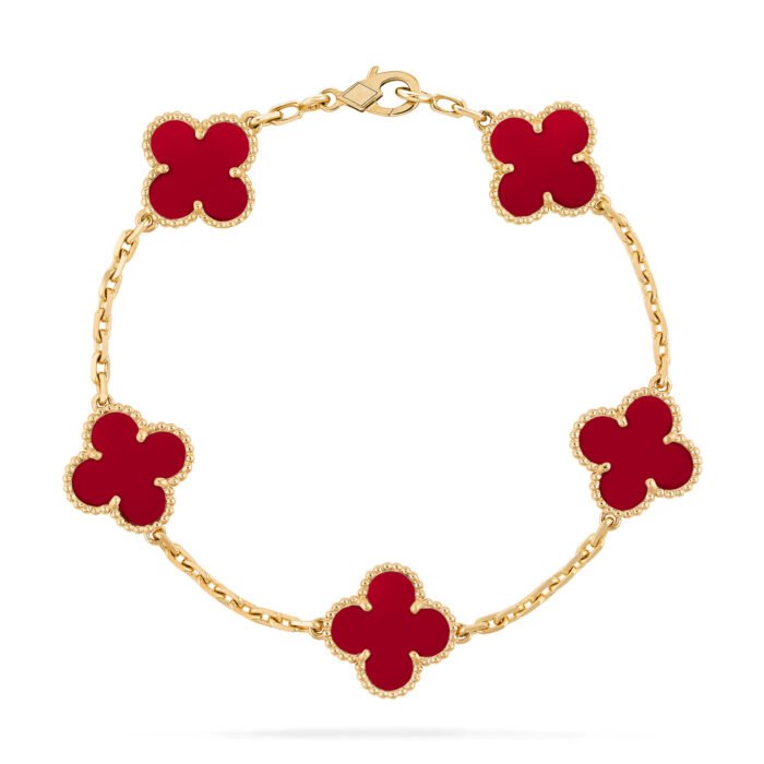 ELSIE LOVE Clover Leaf Bracelet ,925 Silver, 18k Gold Plated - Image 29