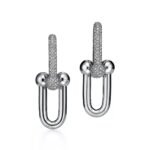 ELSIE LOVE Link Earrings with Zirconia | V Gold 18K Gold Plated | 1.5" Fashion Earrings - Image 5