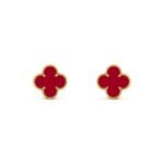 ELSIE LOVE Clover Leaf Earrings · 18K Gold Plated 925 Silver · White Mother-of-Pearl / Black Onyx / Red Carnelian / Green Malachite - Image 5