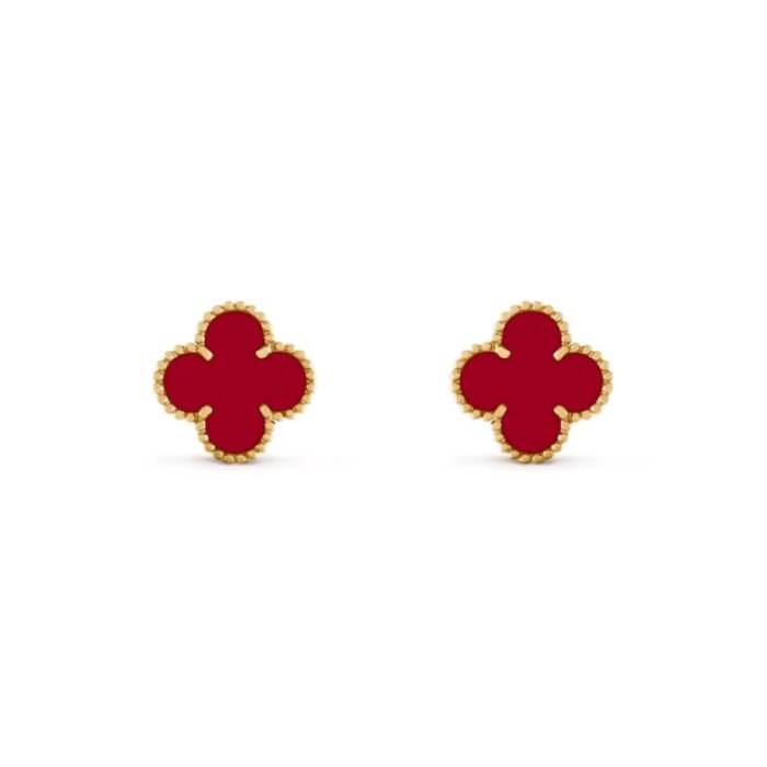 ELSIE LOVE Clover Leaf Earrings · 18K Gold Plated 925 Silver · White Mother-of-Pearl / Black Onyx / Red Carnelian / Green Malachite - Image 5