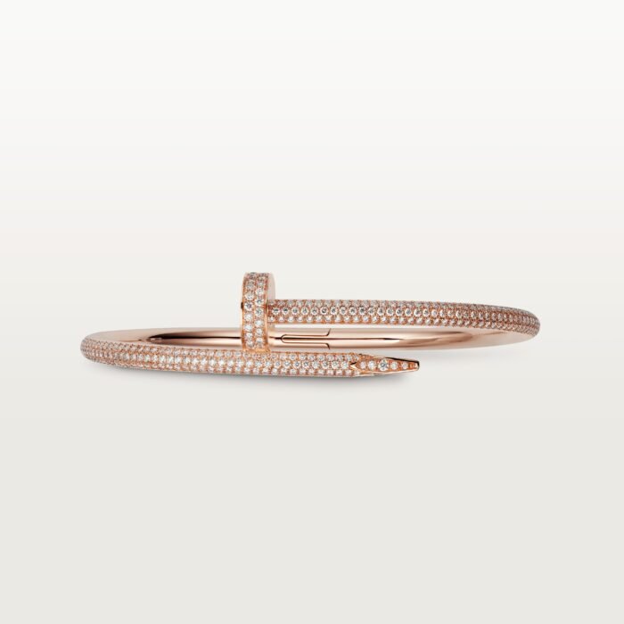 ELSIE LOVE Nail Bangle with Cubic Zirconia · 18K Gold / Rose Gold / Silver Plated · 3.5mm Open Bracelet - Image 5