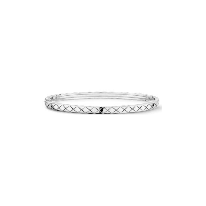 ELSIE LOVE Coco Crush Bracelet · 18K Gold Plated V Gold · Quilted Pattern Design · Minimalist Women’s Bangle - Image 5