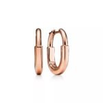ELSIE LOVE Lock Earrings | V Gold 18K Gold Plated Minimalist Hoops - Image 5