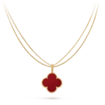 ELSIE LOVE Clover Pendant Necklace, Women’s Long Chain 925 Sterling Silver, 18K Gold Plated - Image 5