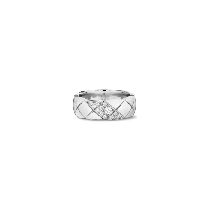 ELSIE LOVE Coco Crush Ring · 925 Sterling Silver 18K Gold Plated · Quilted Engraving with Zirconia · Elegant Women’s Fashion Ring - Image 5
