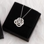 ELSIE LOVE Camélia Necklace Women 18K Gold Plated V Gold Zirconia PVD 5x Layered Hollow Flower Pendant - Image 5