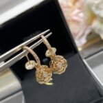 ELSIE LOVE Camélia Earrings Women 18K Gold Plated V Gold Zirconia PVD 5x Layered Flower Jewelry - Image 5
