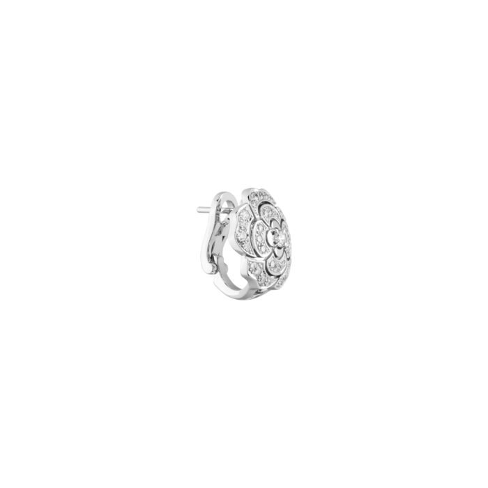 ELSIE LOVE Camélia Earrings Studs Women 18K Gold Plated V Gold Zirconia PVD 5x Layered Flower Jewelry - Image 5